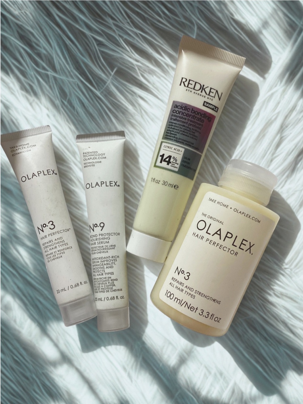OLAPLEX No.3 & No.9 Hair Repair Duo in Cream and Off-White